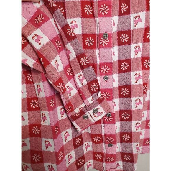 Vintage Blair Embroidered Button Up Top Christmas Holiday Novelty Plaid Candy - Picture 6 of 9